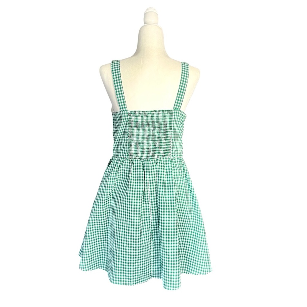 Gingham Cottagecore Dress Size XL Soft Girl Milkmaid Picnic Twee Green White NWT - Picture 2 of 9